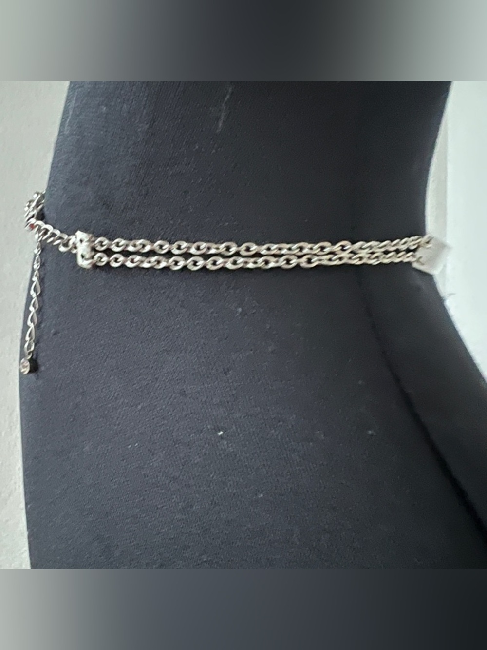 Vintage Chainmail Silver Mesh Torque Choker Necklace Multi Strand Chain Collar - Picture 5 of 9